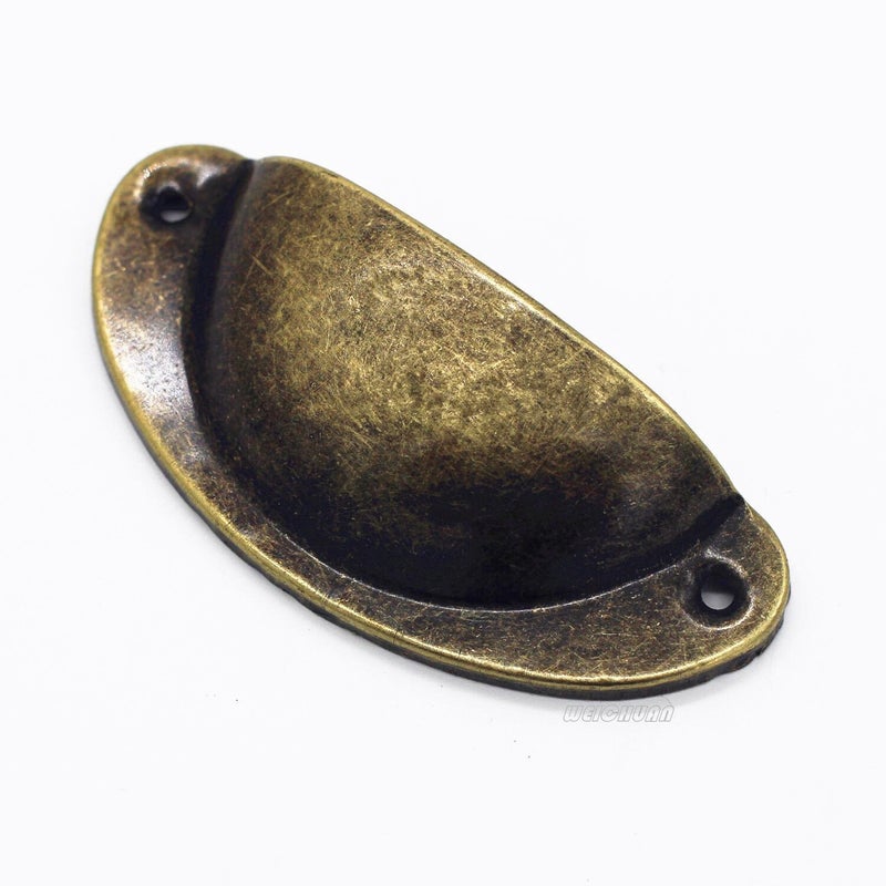 WEICHUAN 30PCS Antique Brass Iron Drawer Knobs Pulls Handles - Vintage Kitchen Cabinets Furniture Wardrobe Medicine Pull Handle(Length: 81mm Width: 32mm) - Image 2
